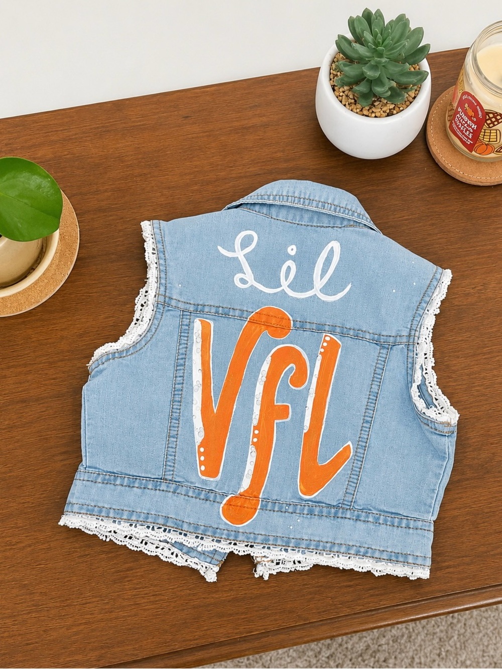 Custom Kids Upcycled Gameday Denim Jackets